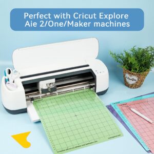 Cutting Mats for Cricut, Lya Vinyl 2 Pack Variety Cutting Mats 12x12 for Cricut Accessories/Maker/Explore Air (LightGrip, StandardGrip), Cutting Mats Replacement Accessories for Cricut