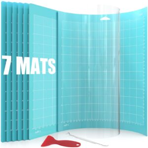 Lzerking Cutting Mat for Cricut 7 Pack Accessories and Supplies Light Replacement Blue Cut Pads Cricket Cards for Cutting Machine Maker/Maker 3/Air/Air 2 with Scraper Pick Needle for DIY Project