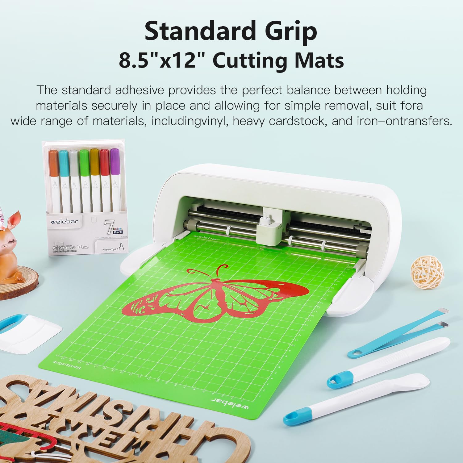 Welebar 8.5"x12" Cutting Mats for Cricut Joy Xtra, Variety Adhesive(StandardGrip,LightGrip,StrongGrip,3 Mats) Sticky Non-Slip Cut Mat for Sewing Quilting Crafts