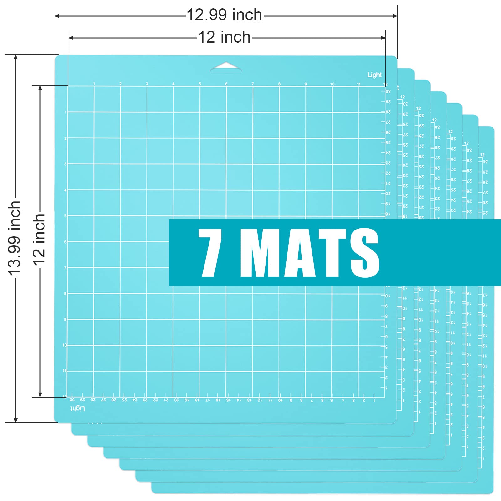 Lzerking Cutting Mat for Cricut 7 Pack Accessories and Supplies Light Replacement Blue Cut Pads Cricket Cards for Cutting Machine Maker/Maker 3/Air/Air 2 with Scraper Pick Needle for DIY Project