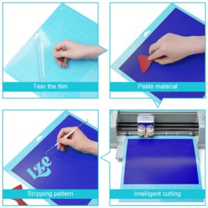 Lzerking Cutting Mat for Cricut 7 Pack Accessories and Supplies Light Replacement Blue Cut Pads Cricket Cards for Cutting Machine Maker/Maker 3/Air/Air 2 with Scraper Pick Needle for DIY Project