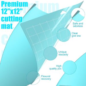 Lzerking Cutting Mat for Cricut 7 Pack Accessories and Supplies Light Replacement Blue Cut Pads Cricket Cards for Cutting Machine Maker/Maker 3/Air/Air 2 with Scraper Pick Needle for DIY Project