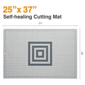 Fiskars Self Healing Cutting Mat with Grid for Sewing, Quilting, and Crafts + Fiskars SoftGrip Detail Craft Knife