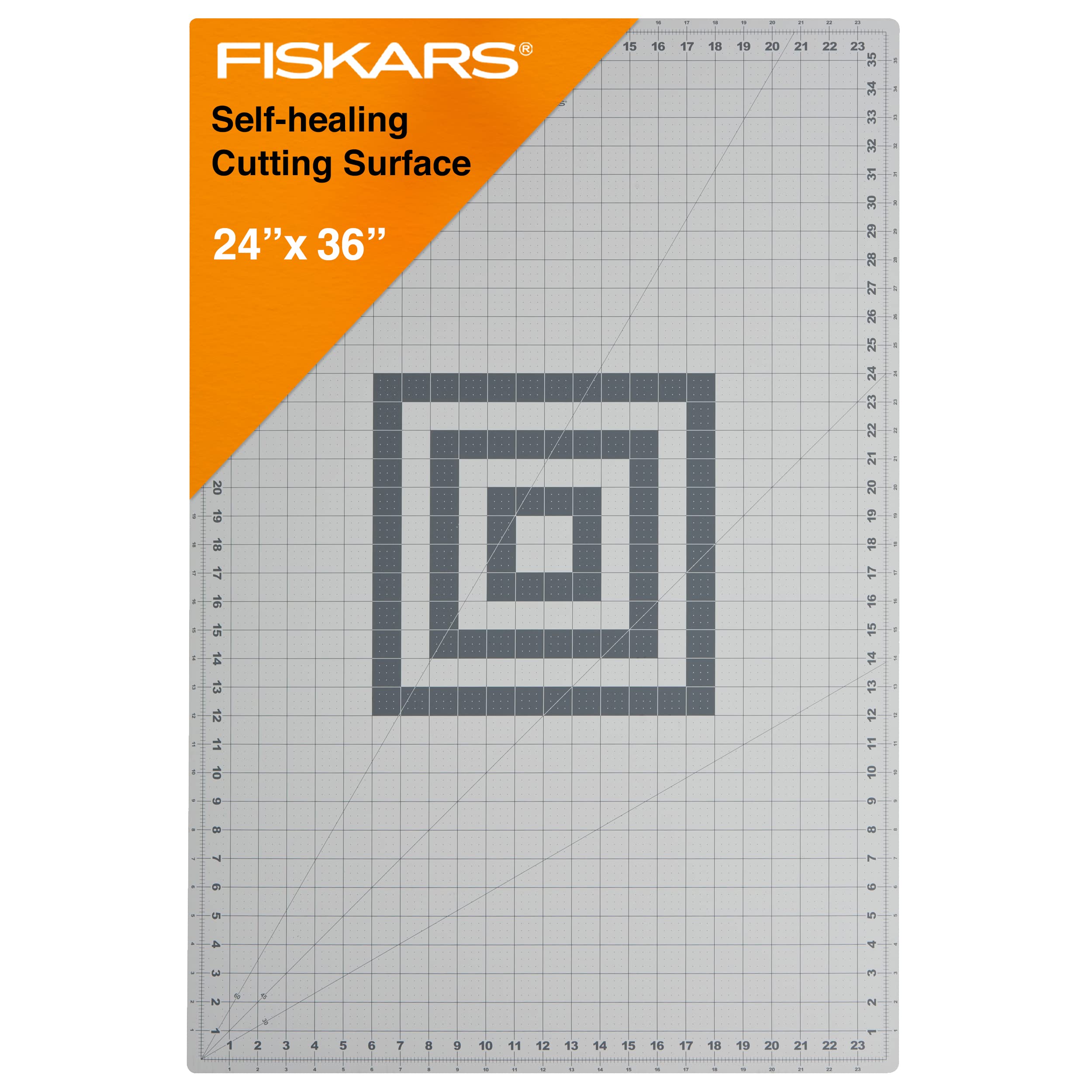 Fiskars Self Healing Cutting Mat with Grid for Sewing, Quilting, and Crafts + Fiskars SoftGrip Detail Craft Knife