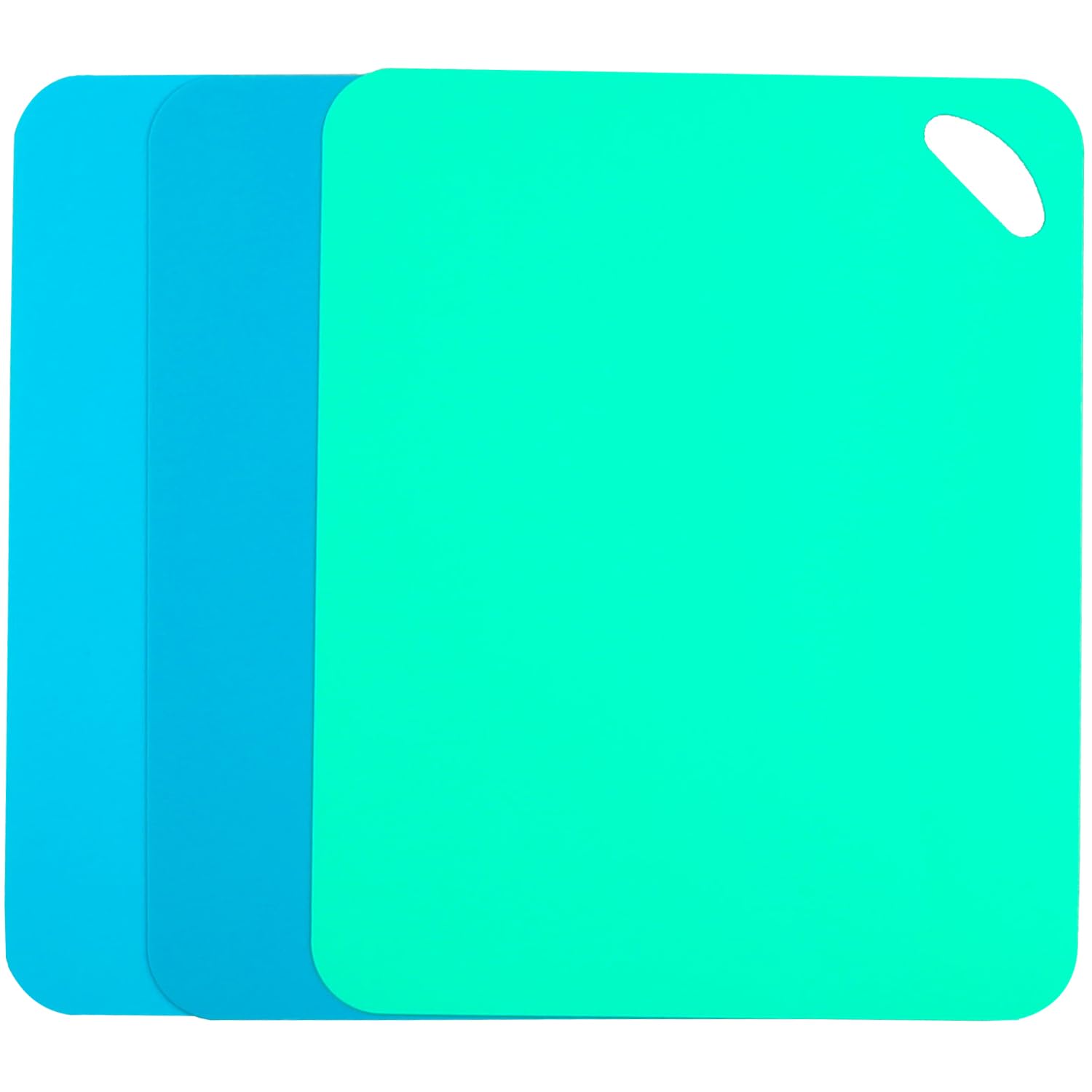 Plastic Flexible Cutting Mats for Kitchen, 3pcs Color Coded Chopping Board Set, Cutting Board Sheet for Kitchen Cooking, Dishwasher Safe（14.6x11.6"）