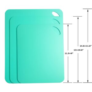 Plastic Flexible Cutting Mats for Kitchen, 3pcs Color Coded Chopping Board Set, Cutting Board Sheet for Kitchen Cooking, Dishwasher Safe（14.6x11.6"）