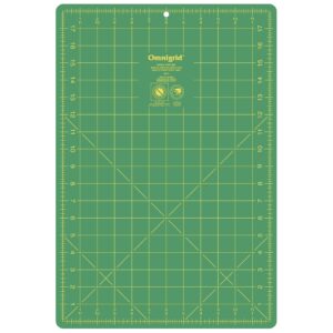 Dritz Omnigrid Double Sided Self-Healing 12x18 Cutting Mat, 12" x 18" 30cm x 45cm, Green