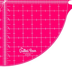 The Quilted Bear Rotating Cutting Mat - Circular 14" x 14" Self Healing 360° Rotating Craft Cutting Mat with Innovative Locking Mechanism for Quilting, Sewing, Dressmaking & Crafts (Pink)