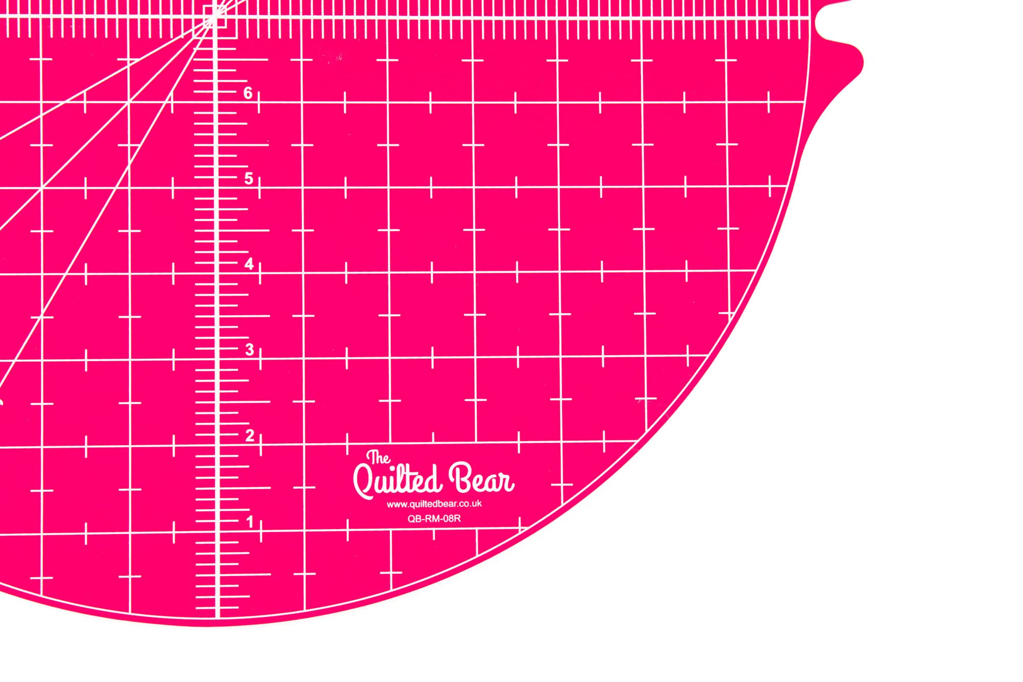 The Quilted Bear Rotating Cutting Mat - Circular 14" x 14" Self Healing 360° Rotating Craft Cutting Mat with Innovative Locking Mechanism for Quilting, Sewing, Dressmaking & Crafts (Pink)