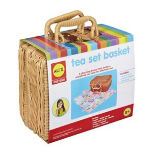 Alex Pretend & Play Tea Time Basket Kids Tea Set, 19 Piece