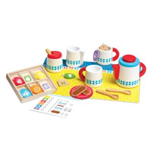 Melissa & Doug 22-Piece Steep and Serve Wooden Tea Set - Play Food and Kitchen Accessories | Play Tea Set, Pretend Play Tea Set Toy For Kids Ages 3+