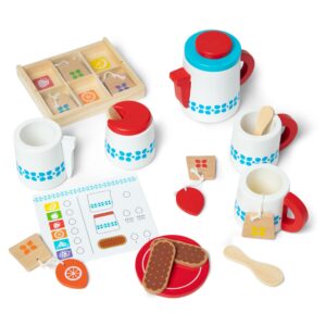Melissa & Doug 22-Piece Steep and Serve Wooden Tea Set - Play Food and Kitchen Accessories | Play Tea Set, Pretend Play Tea Set Toy For Kids Ages 3+