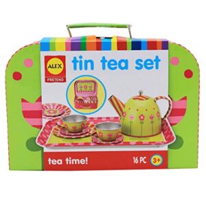 alex pretend tea time kids tea set, 16 piece