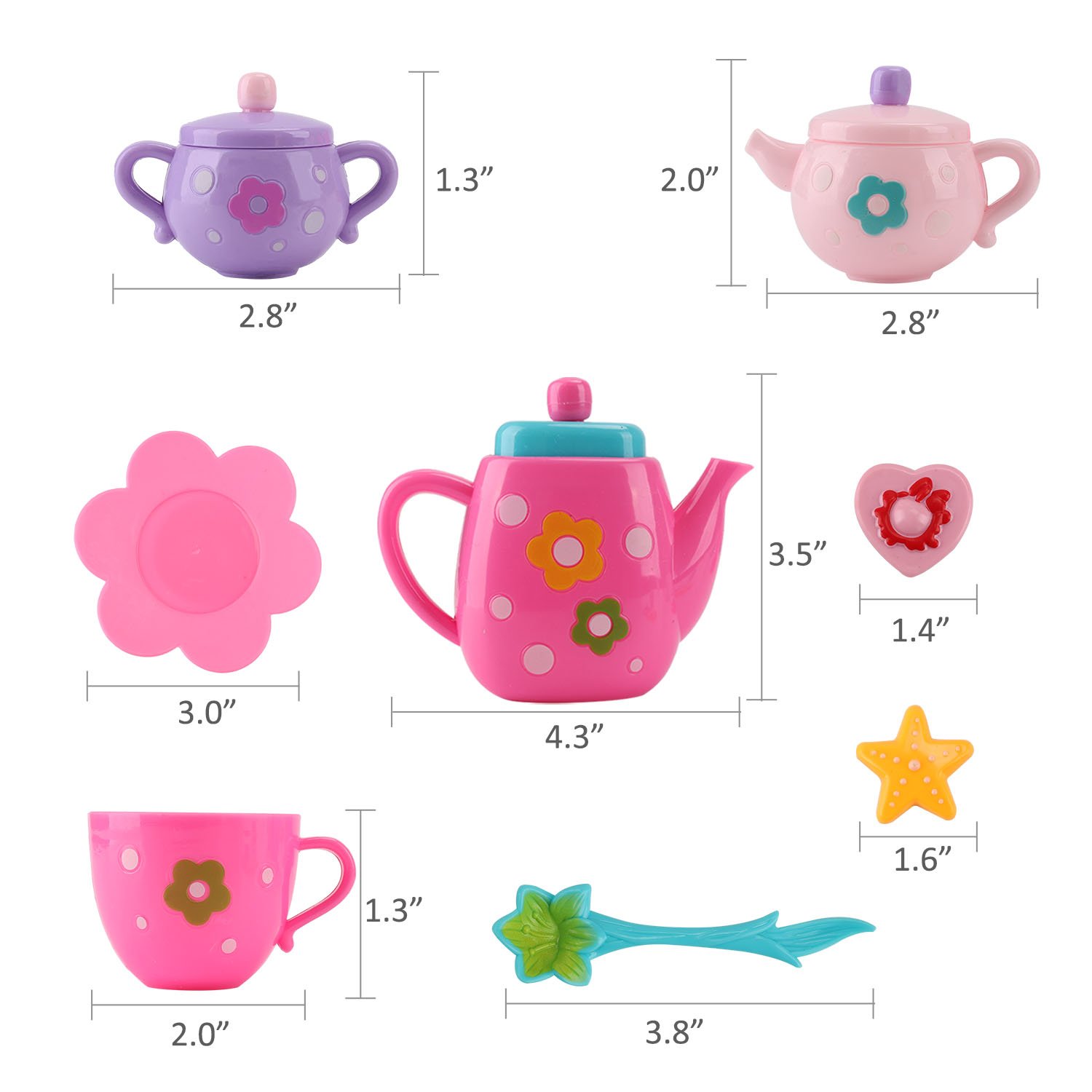 Liberty Imports Kids Tea Set Pretend Play Set - Small Plastic Tea Party Toy Kitchen Accessories, Gift Set for Little Girls, Toddlers (21-Piece)