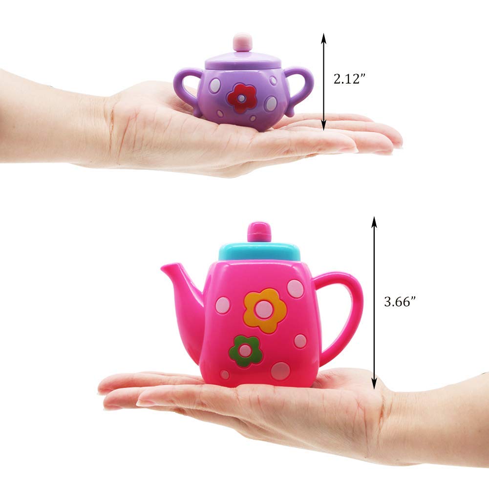 Liberty Imports Kids Tea Set Pretend Play Set - Small Plastic Tea Party Toy Kitchen Accessories, Gift Set for Little Girls, Toddlers (21-Piece)