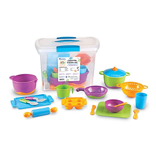 Learning Resources New Sprouts Classroom Kitchen Set - 45 Pieces, Ages 2+ Pretend Play Food for Toddlers, Preschool Learning Toys, Kitchen Play Toys for Kids