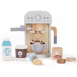 Frogprin Kids Coffee Maker Playset-Wooden Kitchen Toys, Toddler Play Kitchen Accessories, Pretend Play Food Sets for Kids Kitchen, Encourages Imaginative Play for Girls and Boys