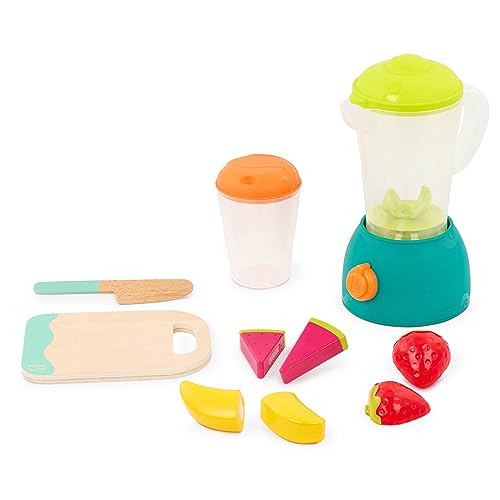 B. toys-Mini Chef - Fruity Smoothie Playset- Pretend Play Smoothie Play Set – Toy Blender & Play Kitchen Accessories – Play Food, Cup, Cutting Board, Knife – Role-Play Toys for Kids – 3 Years +