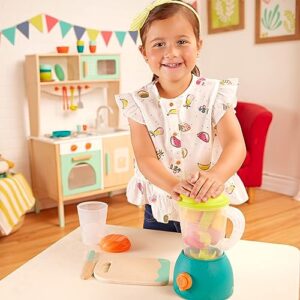 B. toys-Mini Chef - Fruity Smoothie Playset- Pretend Play Smoothie Play Set – Toy Blender & Play Kitchen Accessories – Play Food, Cup, Cutting Board, Knife – Role-Play Toys for Kids – 3 Years +