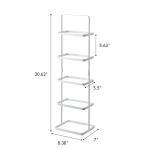 Yamazaki Home Compact Modern Metal Shoe Rack Stee Tall White