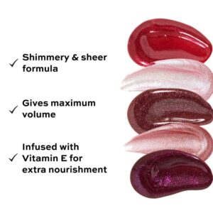 Revolution Shimmer Bomb Lip Gloss, Lip Tint Infused With Vitamin E, Shimmery Finish, Comes In 6 Colors, Sparkle