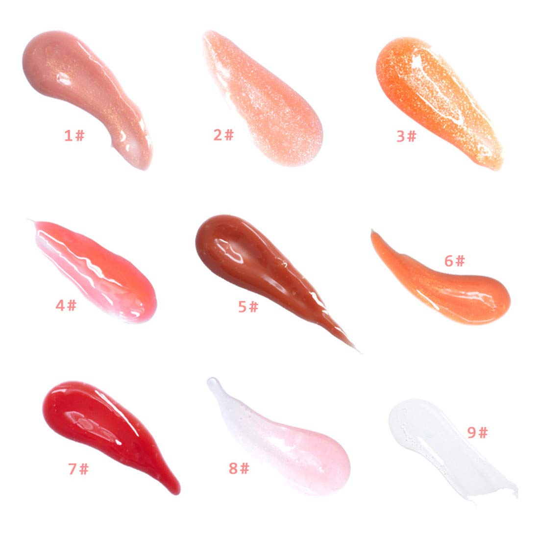 MAEPEOR Glitter Glossy Plumping Lipgloss 9 Colors Moisturizing Lip Plumper Shiny Jelly Lip Gloss Natural Liquid Lipstick for Women and Girls (Glitter Glossy, 02#Peachy Pink)