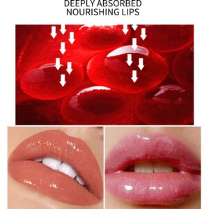 MAEPEOR Glitter Glossy Plumping Lipgloss 9 Colors Moisturizing Lip Plumper Shiny Jelly Lip Gloss Natural Liquid Lipstick for Women and Girls (Glitter Glossy, 02#Peachy Pink)