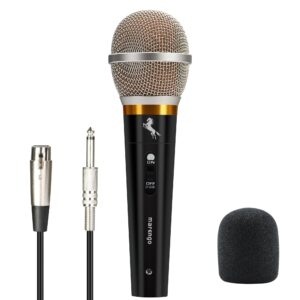 marengo handheld dynamic microphone for karaoke singing, wired xlr microphone with on and off switch and 13ft detachable xlr cable