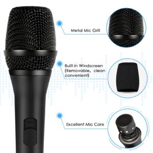 FDUCE Dynamic Wired Microphone 8.0s, Vocal Karaoke Mic with 16.4ft XLR Cable, Metal Handheld Corded Microphone for Singing, Speech, Wedding, Class use (Gray)