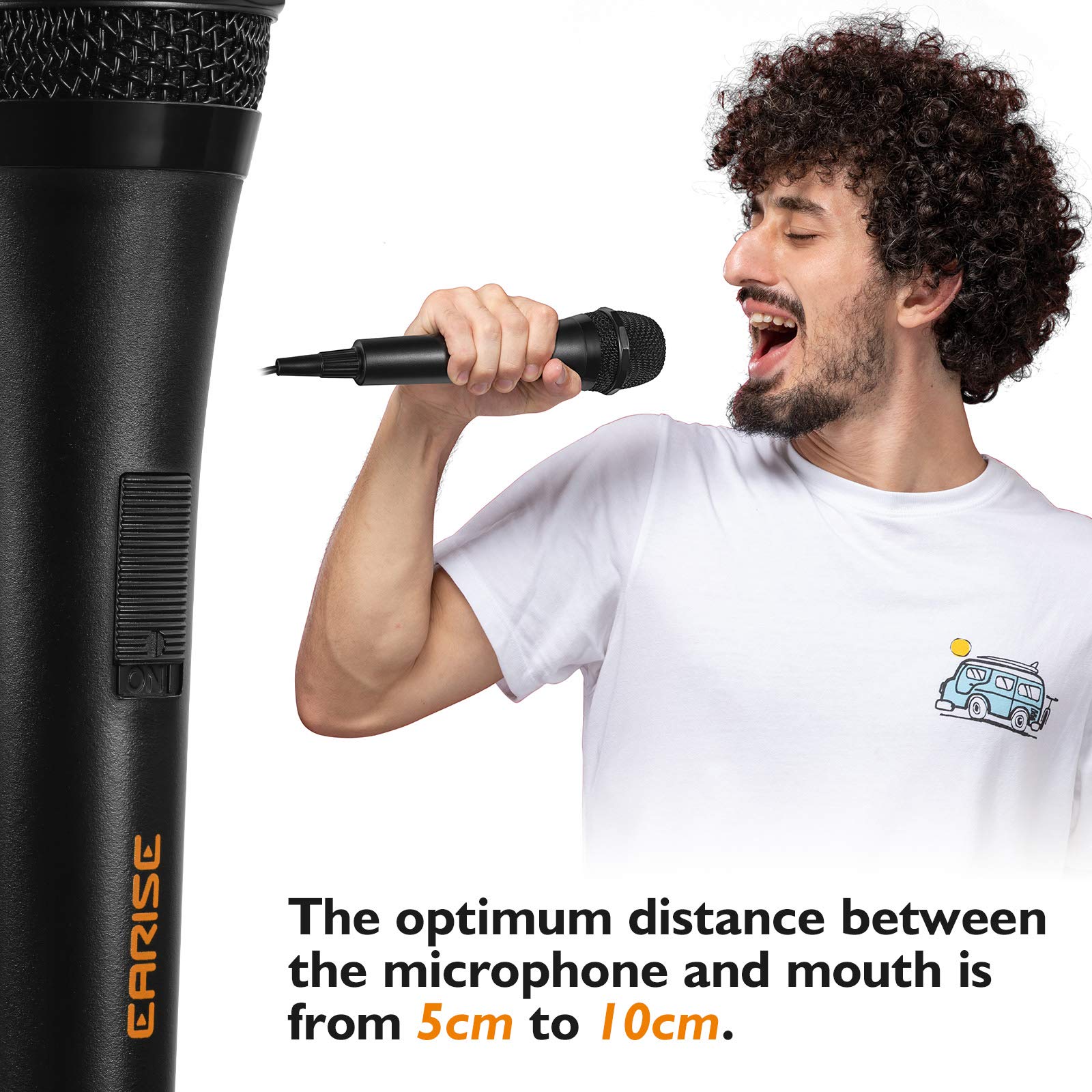 EARISE W1 Karaoke Microphone with 16.4ft Cord, Dynamic Vocal Microphone Handheld Wired Microphone for Karaoke, Singing, Speech, Wedding, Stage, Outdoor Activity