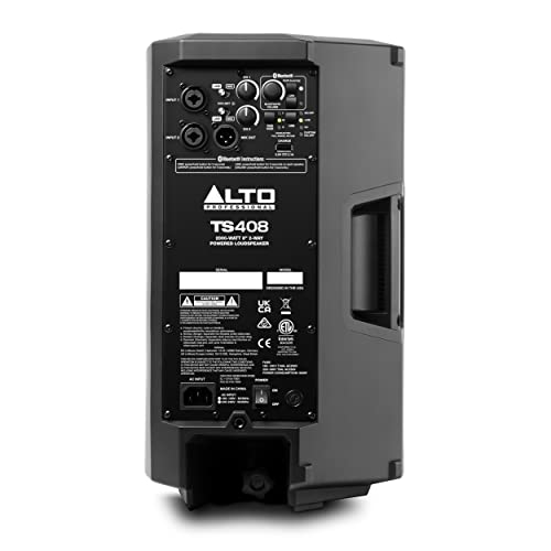 Alto Professional TS408 - 2000W 8" Powered PA Speaker with 3 Channel Mixer, Bluetooth Streaming, Wireless Loudspeaker linking, DSP and Alto App