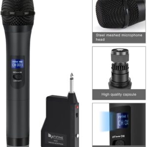 Wireless Microphone, Handheld Dynamic Microphone Wireless mic System for Karaoke Nights and House Parties to Have Fun Over The Mixer,PA System,Speakers-Fifine Technology K025