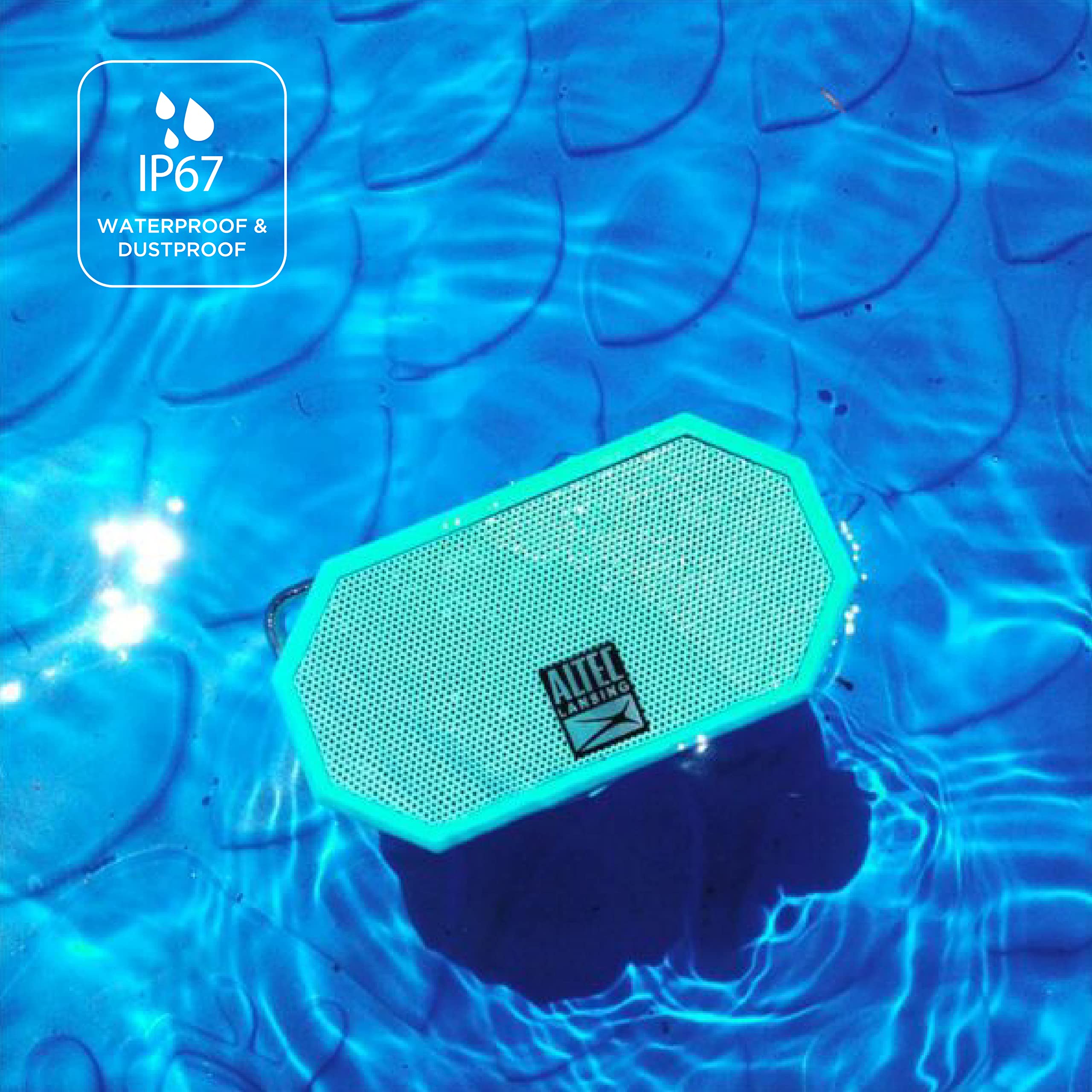 Altec Lansing Mini H2O - Waterproof Bluetooth Speaker, IP67 Certified & Floats in Water, Compact & Portable Speaker for Hiking, Camping, Pool, and Beach,Aqua