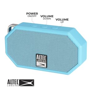 Altec Lansing Mini H2O - Waterproof Bluetooth Speaker, IP67 Certified & Floats in Water, Compact & Portable Speaker for Hiking, Camping, Pool, and Beach,Aqua