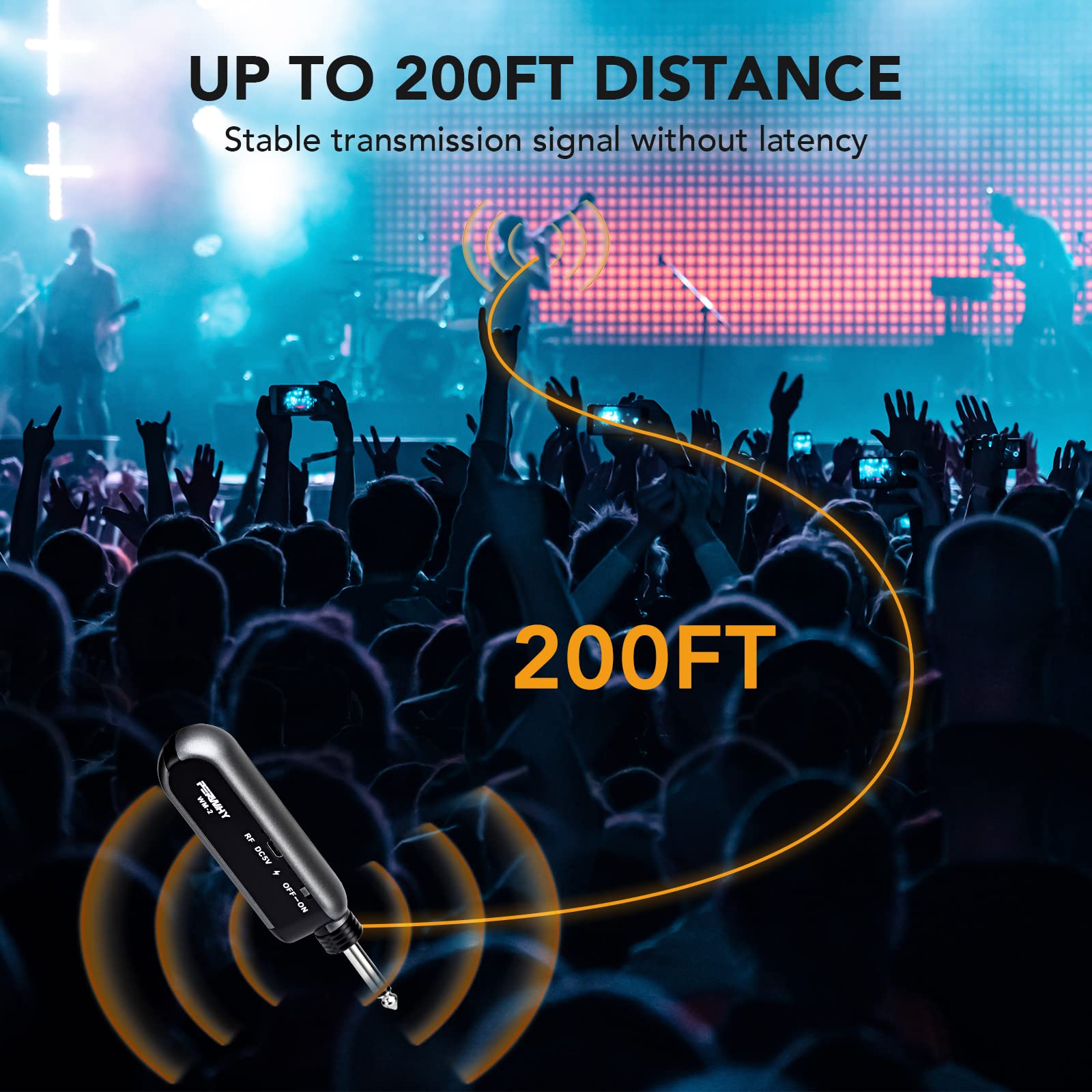 PERWHY Wireless Microphone System, UHF All Metal Cordless Dual Handheld Dynamic Mic Set with Rechargeable Receiver, for Karaoke Party, Amplifier, PA System, Singing Machine, Church, Wedding, 200ft