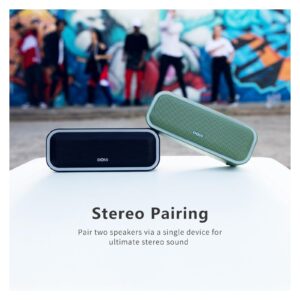 DOSS Bluetooth Speaker, SoundBox Pro+ Wireless Bluetooth Speaker with 24W Impressive Sound, Booming Bass, IPX6 Waterproof, 15Hrs Playtime, Wireless Stereo Pairing, Mixed Colors Lights, 66 FT- Green