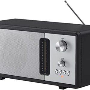 Crosley CR3037B-BK Harmony Modern Bluetooth FM Tabletop Radio, Black