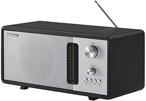 Crosley CR3037B-BK Harmony Modern Bluetooth FM Tabletop Radio, Black