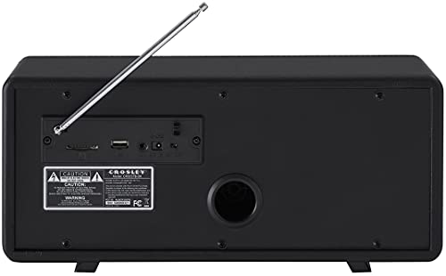 Crosley CR3037B-BK Harmony Modern Bluetooth FM Tabletop Radio, Black
