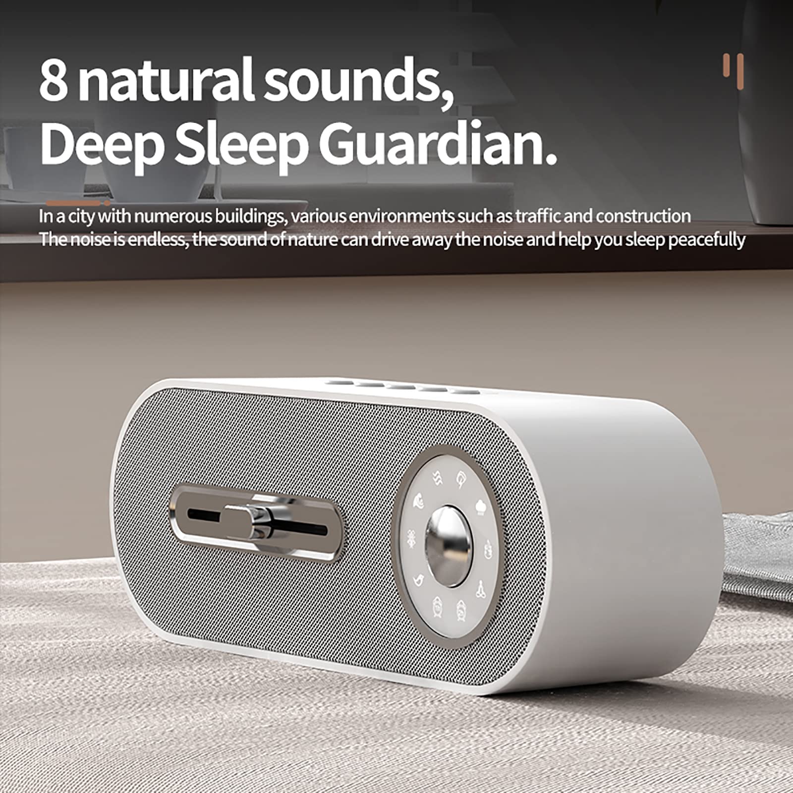 PECUWE Bluetooth Speaker Stereo Sound White Noise,12H Playtime,SD Card AUX USB Port Extra Natura Sound,Portable Wireless Speaker for iPhone, Samsung Smartphone Wireless Bluetooth (White)