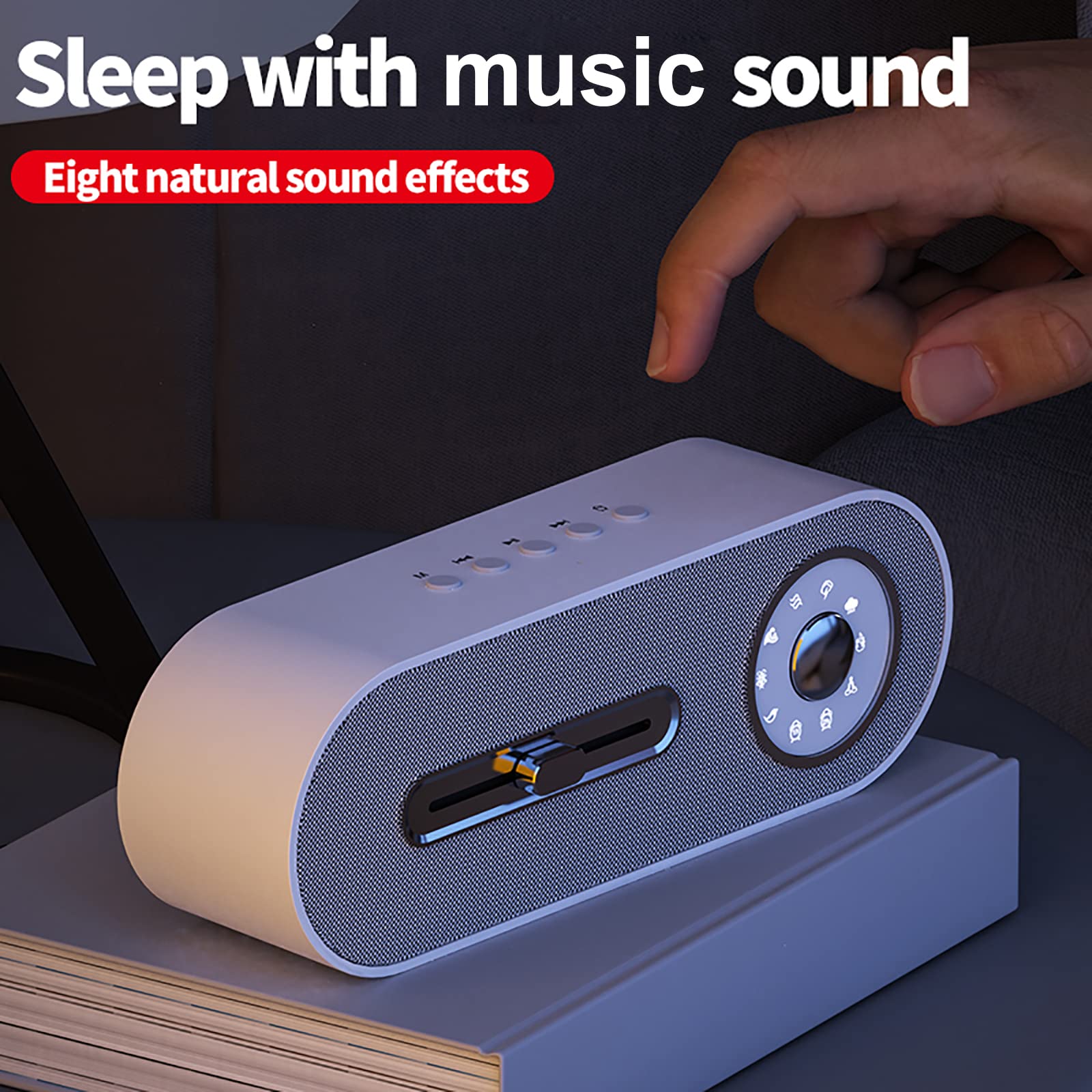 PECUWE Bluetooth Speaker Stereo Sound White Noise,12H Playtime,SD Card AUX USB Port Extra Natura Sound,Portable Wireless Speaker for iPhone, Samsung Smartphone Wireless Bluetooth (White)