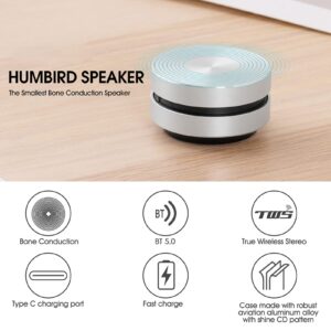 mewmewcat 1 Pack Wirelessly BT Speaker Bone Conduction Speakers Mini Portable Loud Stereo Sound Built-in Mic Sound Box