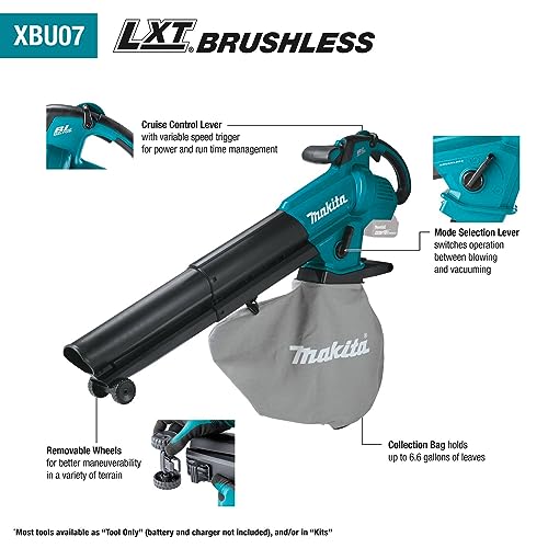 Makita XBU07Z 18V LXT® Brushless Blower/Vacuum Mulcher, Tool Only