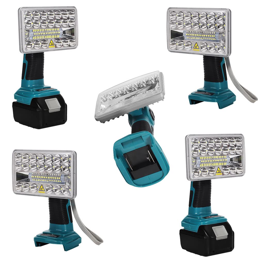 2000LM LED Work Light for Makita 18V LXT lithium battery, 18W Floodlight for Camping, Emergency , Rechargeable Led Flashlight Tools for Men