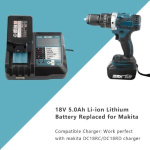 2Packs Upgraded 5.0Ah 18V BL1850B with LED Replacement Lithium-ion Battery Compatible with Makita 18 Volt Battery for Compatible Makita 18V Lithium-Ion Cordless Power Tools (4)