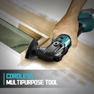 Cordless Oscillating Tool Compatible with Makita Battery, Brushless-Motor Tool with Auxiliary Handle, Oscillating Multi-Tool for Scraping, Sanding,Cutting Wood(Battery Not Included)