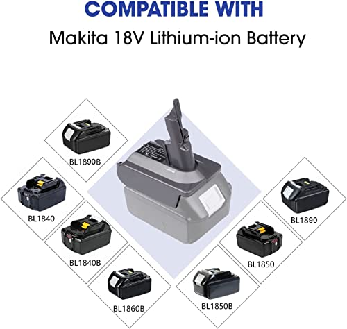 TPDL Upgrade for Dyson V7+V8 Battery Adapter Replacement, for Makita 18V Battery Work for Dyson V7/V8 Series Vacuum Cleaner (V7 V8 Common)