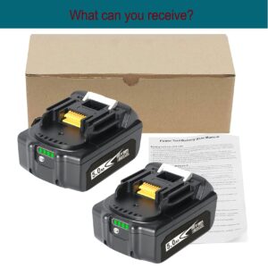 DV8DKV7 2 Pack Upgraded 5.0Ah BL1850B Battery Replace for Makita 18V Battery Compatible with Makita 18V Power Tools and Makita Charger