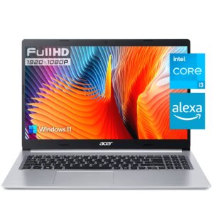 acer 2023 Newest Aspire 5 Slim Essential Laptop, 15.6" Full HD IPS Display, 8GB RAM, 512GB SSD, Intel Dual-Core i3 Processor Up to 4.1 GHz, HDMI, Windows 11 S