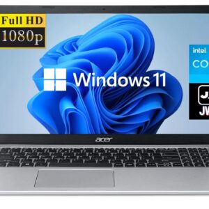 acer 2023 Newest Aspire 5 Slim 15.6"" FHD Laptop, 11th Gen Intel Core i3-1115G4(Up to 4.1GHz,Beat i5-7200U), 8GB DDR4 RAM, 128GB SSD+500GB HDD, WiFi 6, USB-C, Webcam, HDMI, Windows 11S+JVQ MP, Silver